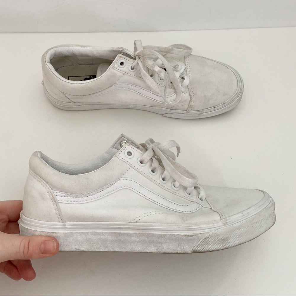 Vans White Canvas Old Skool Skate Shoes Sneakers